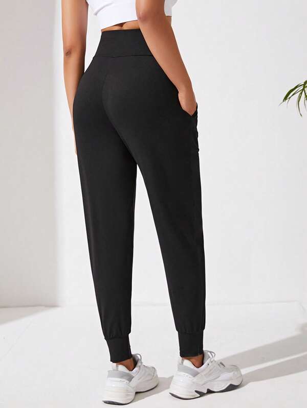 Daily&Casual Solid Slant Pocket Sports Pants