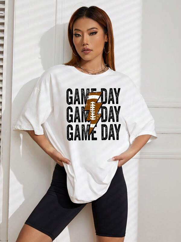 Letter Graphic Drop Shoulder Tee