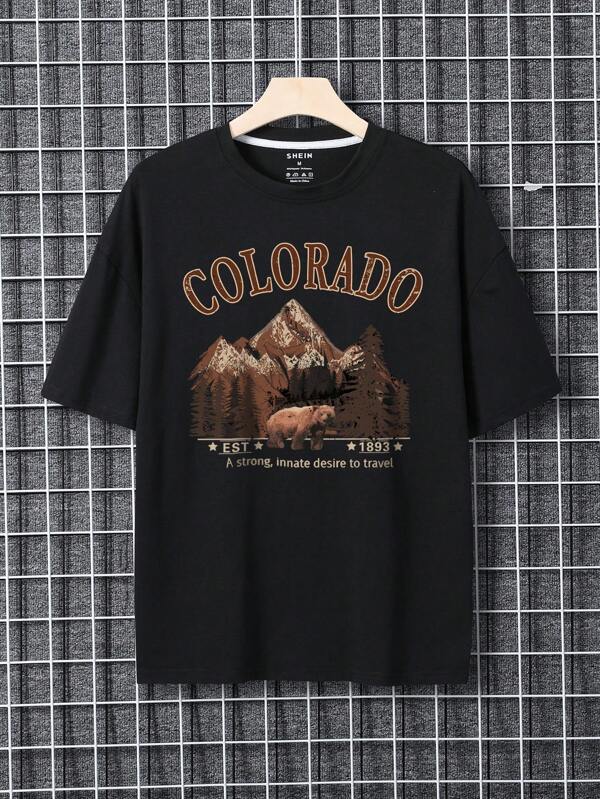 Men Letter Graphic Tee