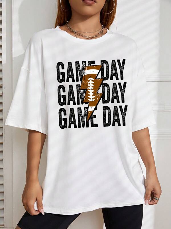 Letter Graphic Drop Shoulder Tee