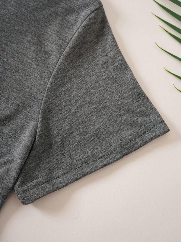 Tropical And Letter Graphic Tee