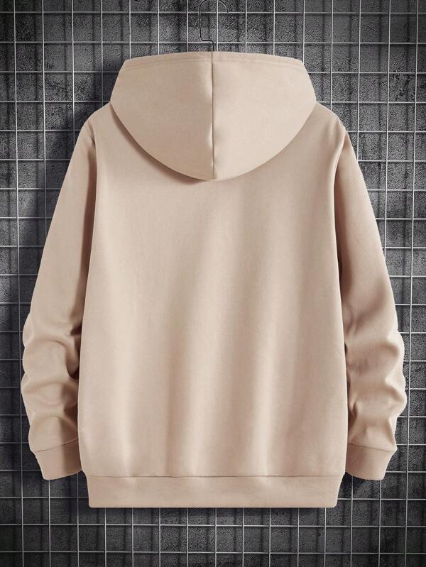 Men Letter Graphic Drawstring Hoodie