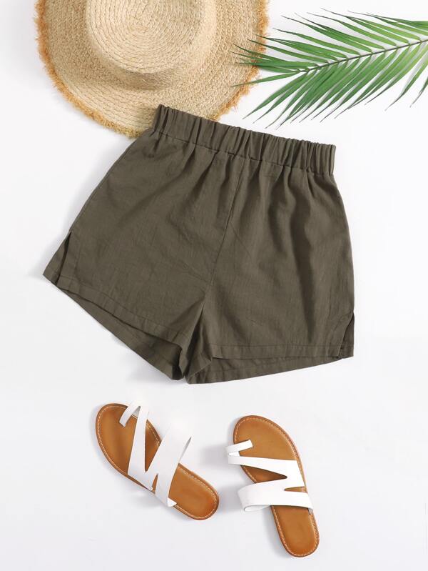 WYWH Elastic Waist Solid Shorts