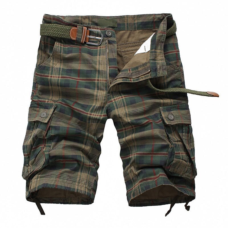 Men's Tactical Shorts Cargo Shorts Shorts Pocket Plaid Comfort Breathable Outdoor Daily Going out Fashion Casual