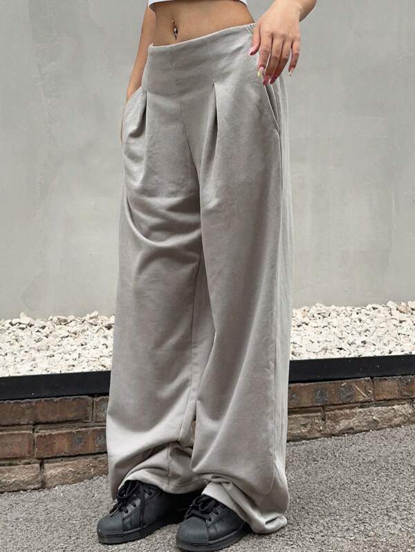 Solid Slant Pocket Sweatpants