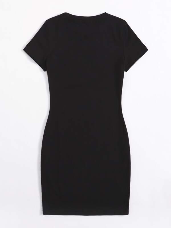 Letter Graphic Bodycon Dress