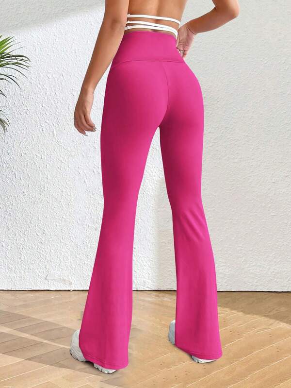 Wide Waistband Flare Leg Pants