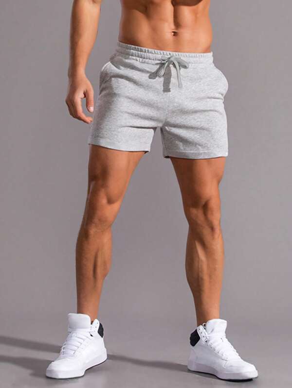 Men Drawstring Waist Shorts