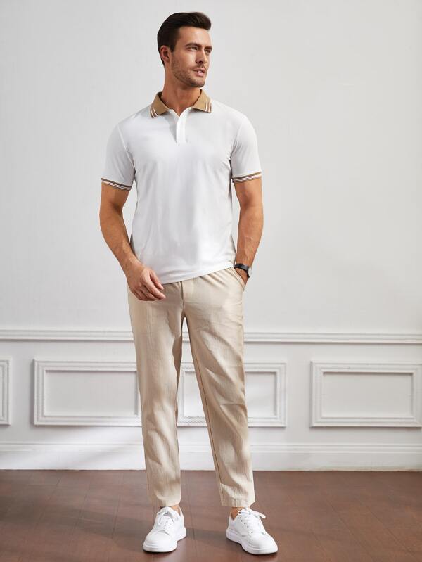 Basics Men Cotton Drawstring Waist Pants