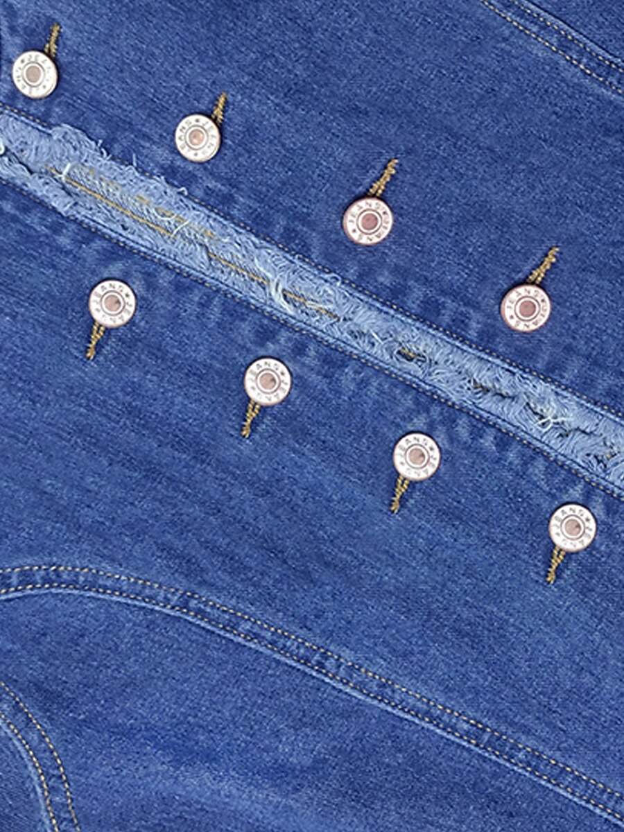 Women's Denim Jacket Outdoor clothing Button Plain Comfortable Streetwear Regular Fit Outerwear Long Sleeve Spring Blue S
