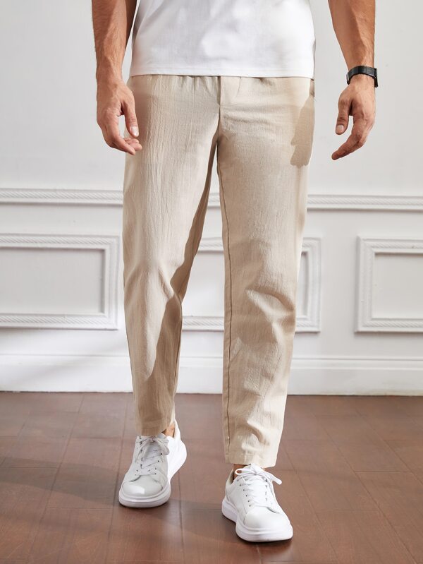 Basics Men Cotton Drawstring Waist Pants