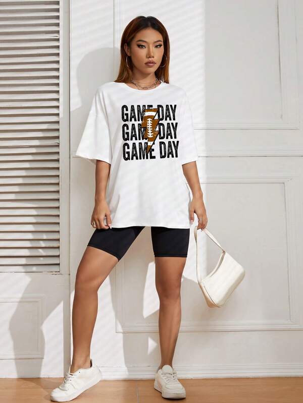 Letter Graphic Drop Shoulder Tee