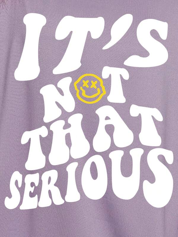 Slogan Graphic Drop Shoulder Oversized Tee