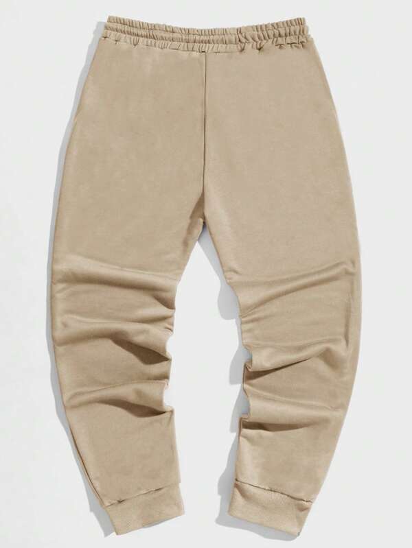 Men Letter Graphic Drawstring Waist Sweatpants