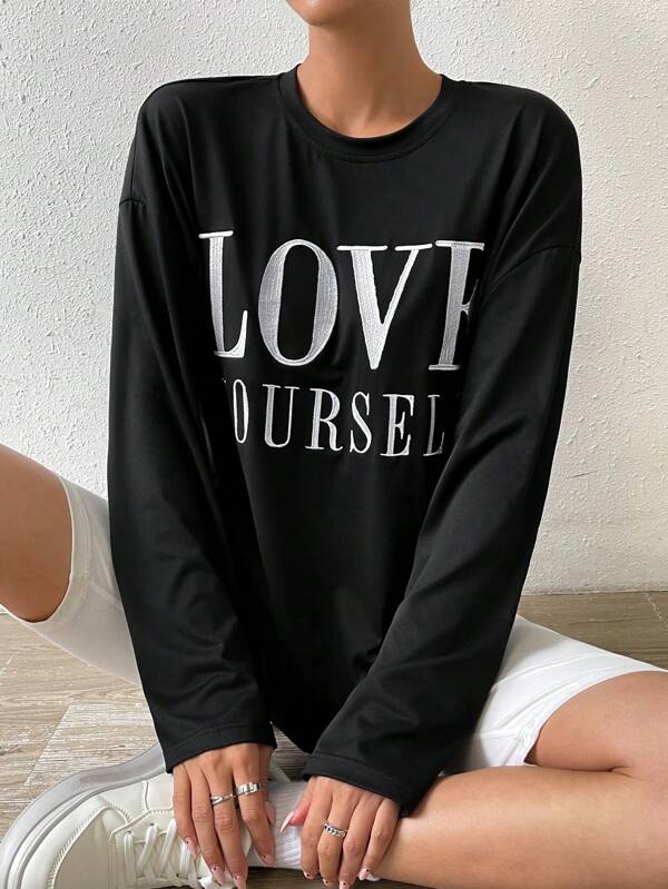 Letter Graphic Drop Shoulder Tee