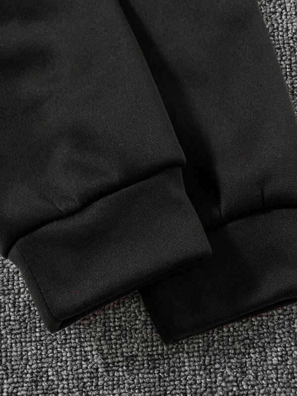 Basics Men Kangaroo Pocket Drawstring Thermal Hoodie