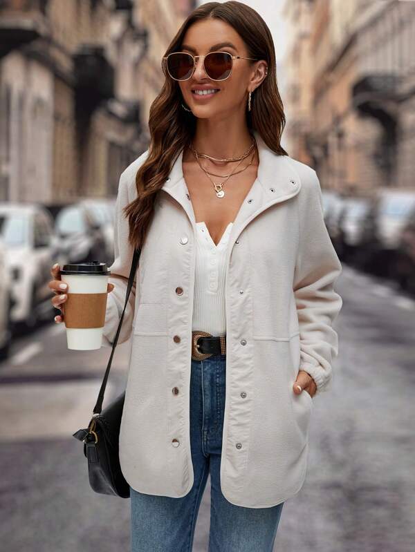 Slant Pocket Button Front Coat