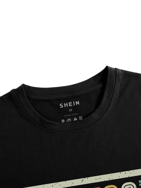 Men Tape & Letter Graphic Tee