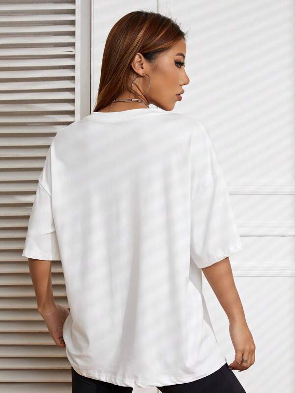 Letter Graphic Drop Shoulder Tee