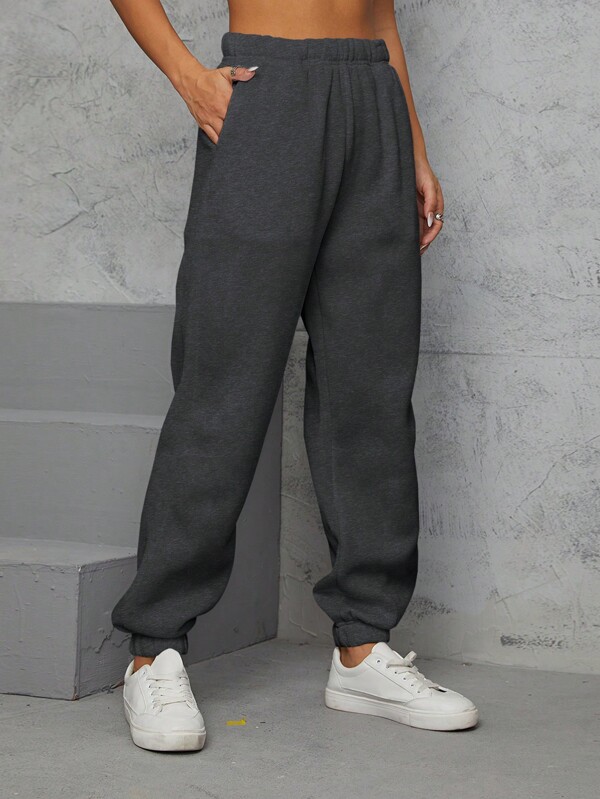 Solid Slant Pocket Sweatpants