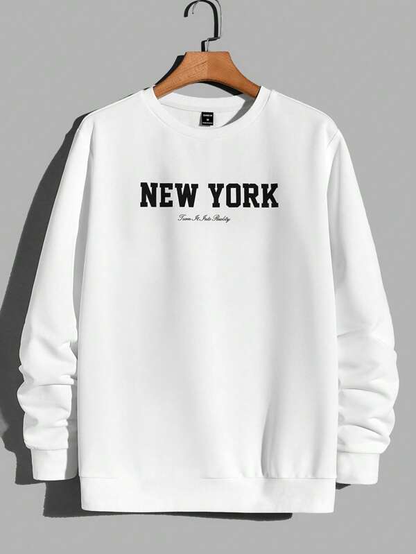 Sporsity Men Letter Graphic Sweatshirt