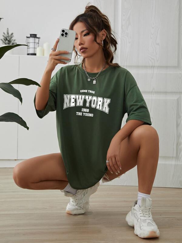 Letter Graphic Drop Shoulder Tee