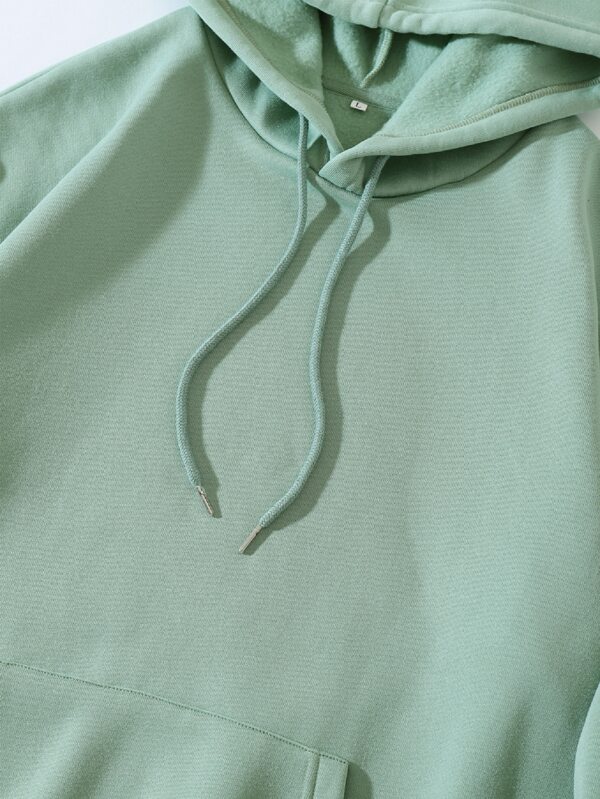 Solid Thermal Lined Drawstring Hoodie