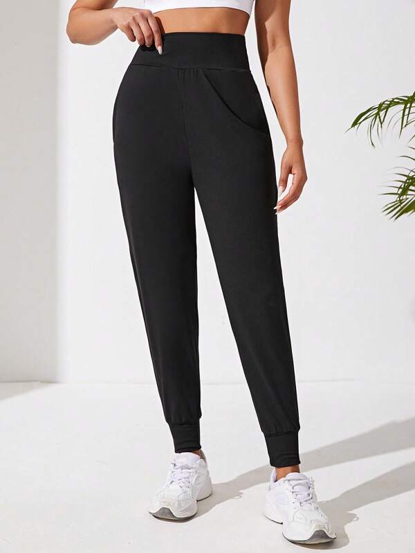 Daily&Casual Solid Slant Pocket Sports Pants