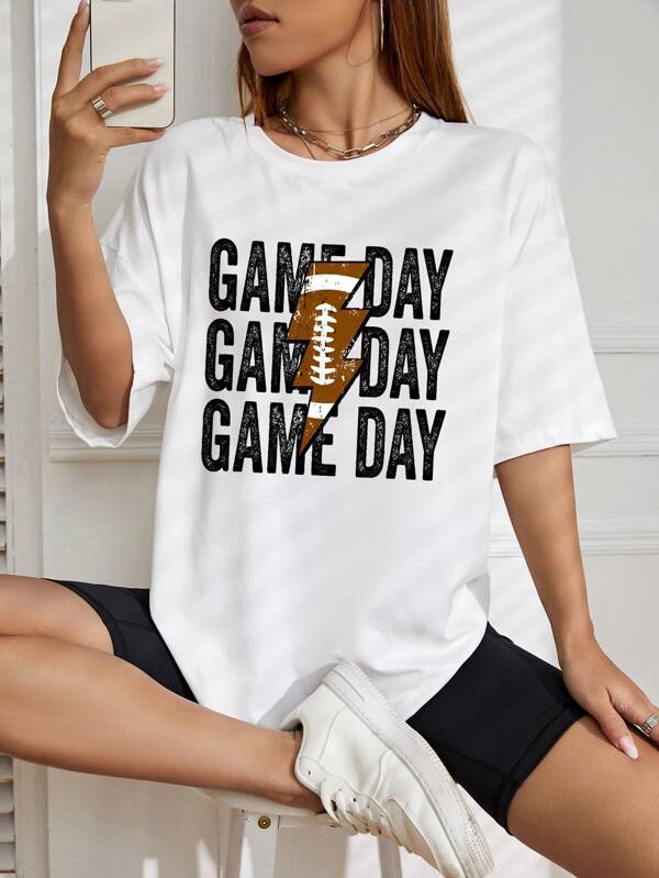 Letter Graphic Drop Shoulder Tee