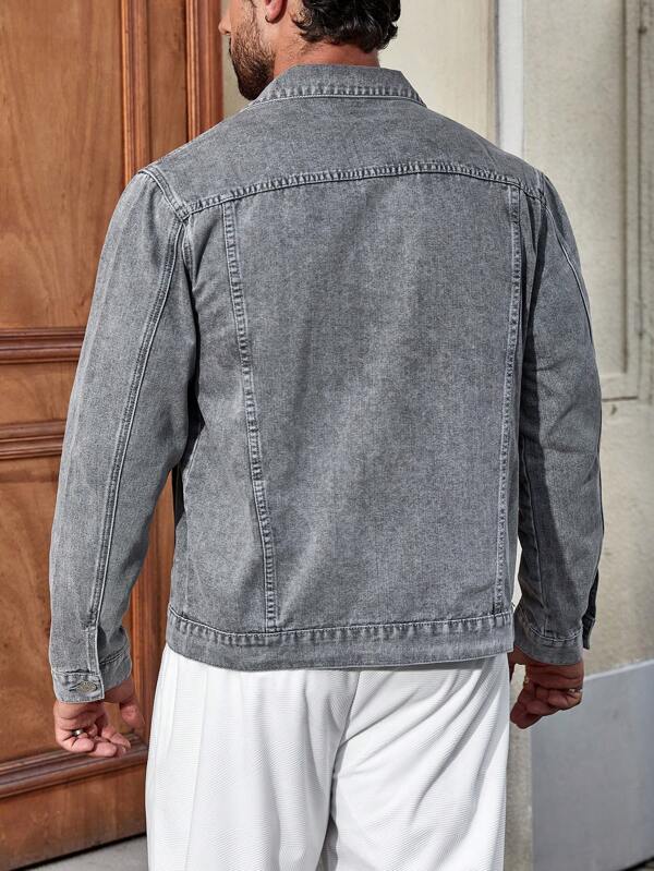 Men Flap Pocket Denim Jacket