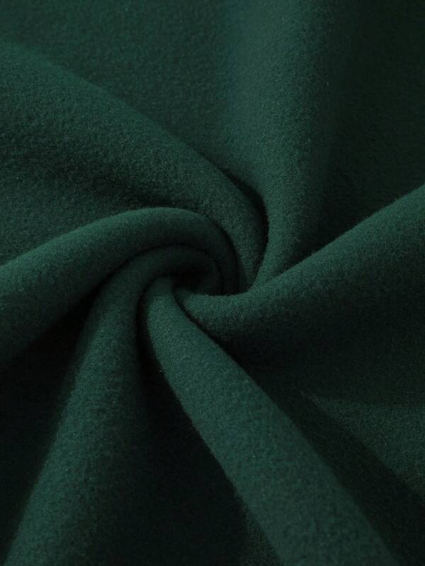 Men Colorblock Raglan Sleeve Drawstring Thermal Lined Hoodie