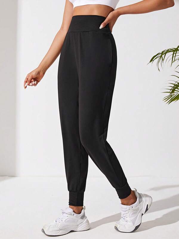 Daily&Casual Solid Slant Pocket Sports Pants