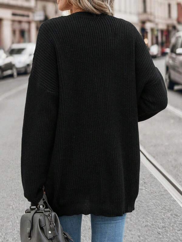 Drop Shoulder Button Front Cardigan