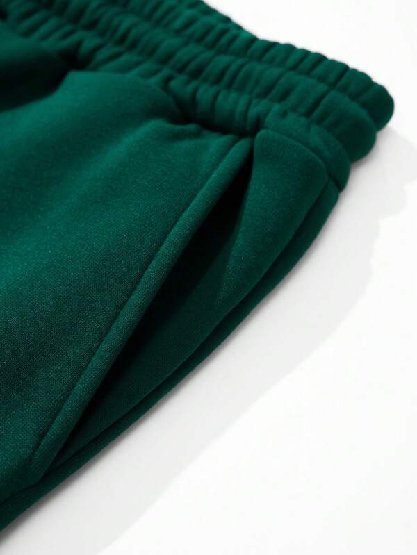 Men Expression Print Drawstring Waist Sweatpants