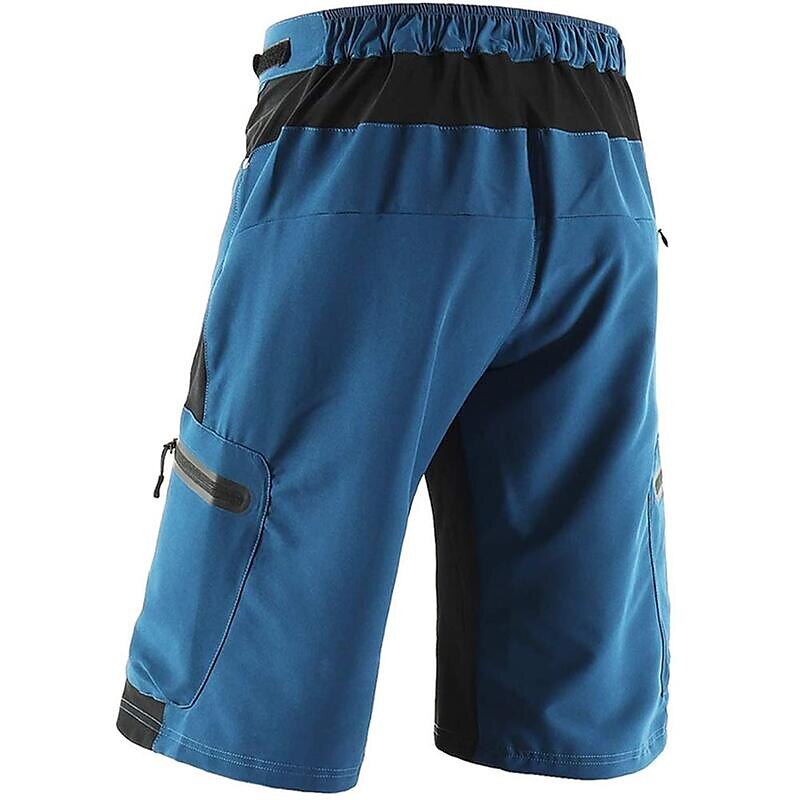 Arsuxeo Men's Bike Shorts Cycling MTB Shorts with Removable 3D Padded Underwear Summer Baggy Shorts Loose Fit Quick Dry Waterproof Zipper Sports