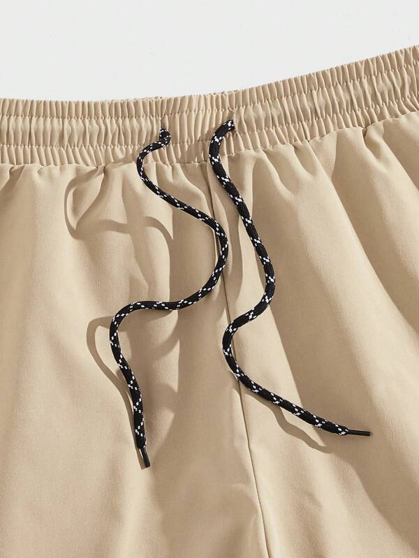 Basics Men Drawstring Waist Solid Shorts