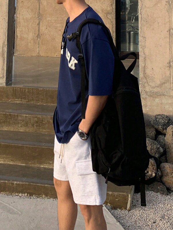 Men Letter Graphic Drop Shoulder Tee