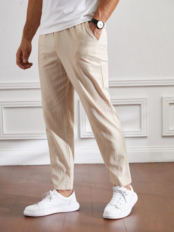 Basics Men Cotton Drawstring Waist Pants