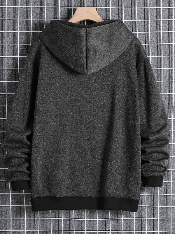 Men Kangaroo Pocket Drawstring Hoodie