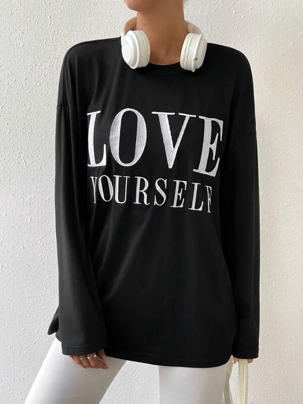 Letter Graphic Drop Shoulder Tee