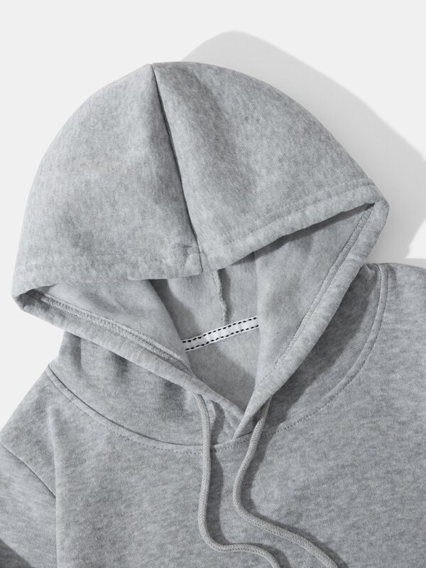 Thermal Lined Crop Drawstring Hoodie