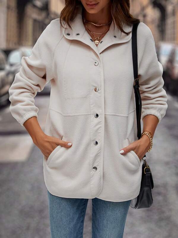 Slant Pocket Button Front Coat