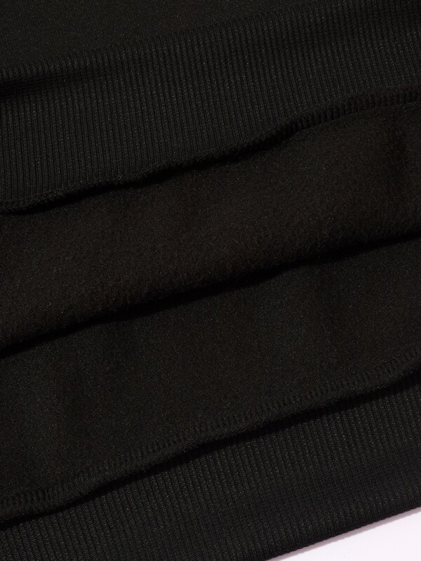 Men Car & Letter Graphic Thermal Pullover