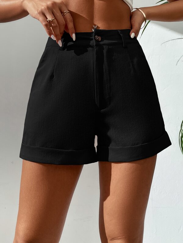 Slant Pocket Button Front Shorts