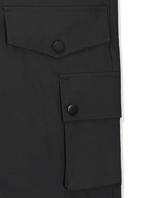 Men Flap Pocket Drawstring Waist Cargo Pants