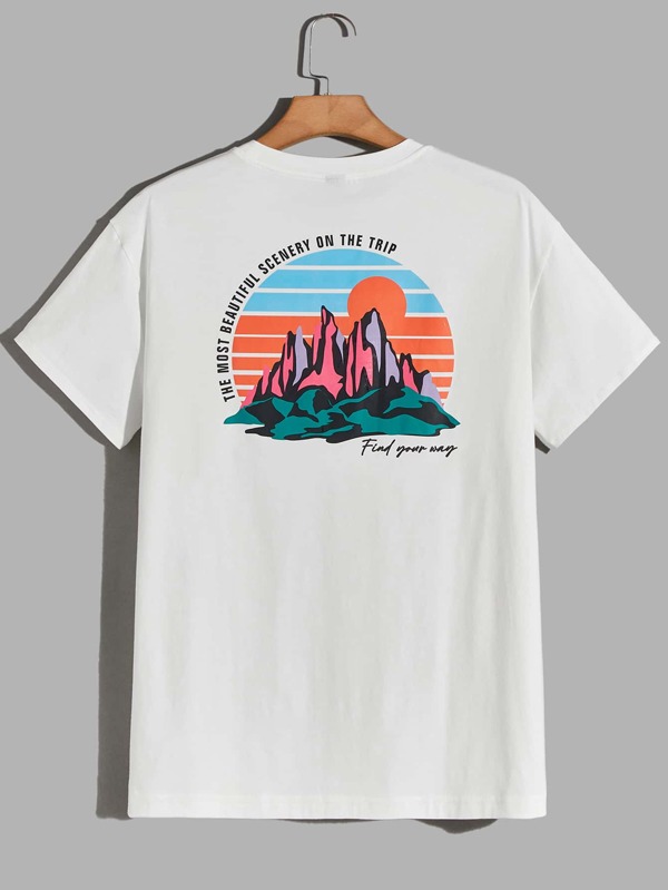 Men Cotton Slogan Graphic Tee