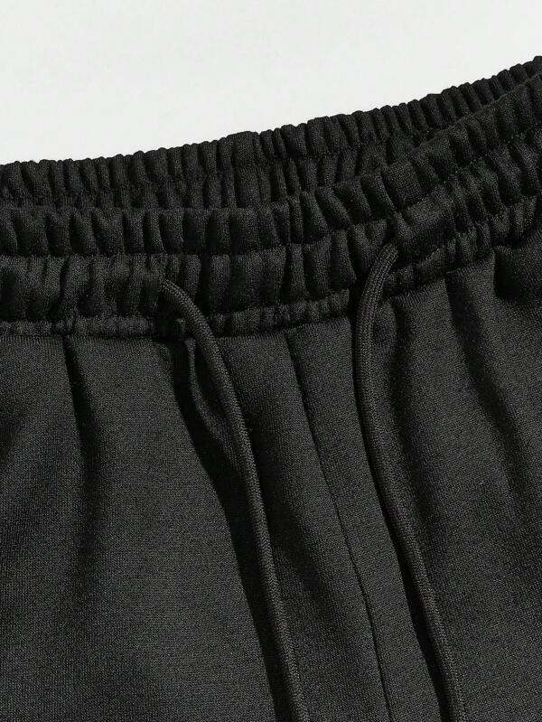 Men Playing Card Print Drawstring Waist Sweatpants