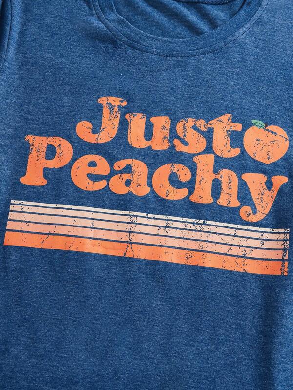 Peach & Letter Graphic Tee