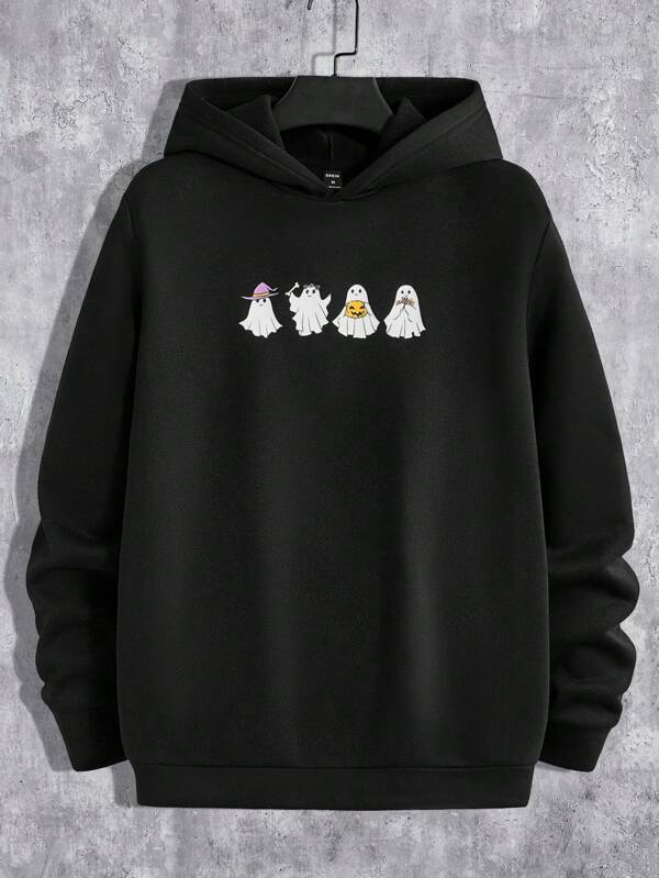 Men Cartoon Graphic Hoodie