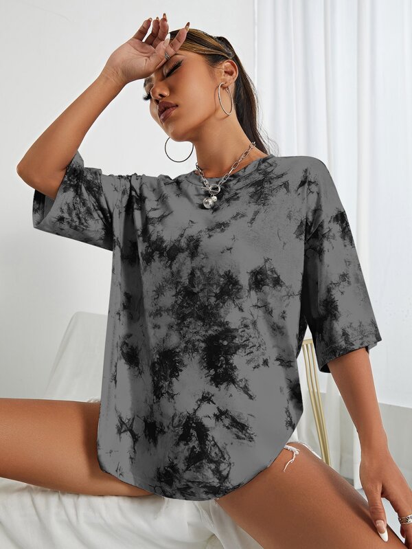 Tie Dye Drop Shoulder Oversized Tee